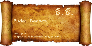 Budai Baracs névjegykártya